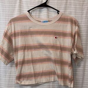 Champion Multicolor Striped Cropped Tee
